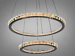 Підвісна LED люстра Diasha 66081/600+400CH, хром, 82 W, освітлення 10-22 м2 - мініатюра 2