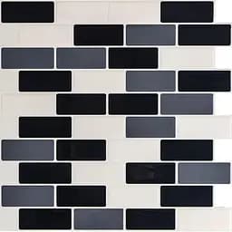Самоклеюча поліуретанова плитка Wall Sticker чорна сіра молочна цегла 305х305х1 мм (D) SW-00001329