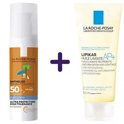 Набір La Roche-Posay: сонцезахисне молочко Anthelios Dermo Pediatrics Baby Lotion SPF 50+ для чутливої та схильної до подразнень шкіри немовлят 50 мл + очищувальна олія Lipikar AP+ 100 мл