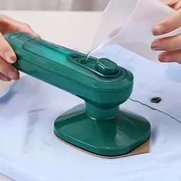 Дорожня міні праска відпарювач Mini Electric Iron для прасування вологого та сухого одягу 2в1 30Вт зелений - мініатюра 3