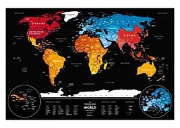 Скретч карта світу 1DEA.me Travel Map Weekend Black World (silver) (англ.) (13073) - мініатюра 4