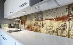 Вініловий кухонний фартух Під старовину наклейка для кухні вінтаж ретро абстракції Happy Pocket Z181546 - мініатюра 2