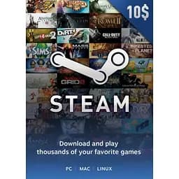 Код активації Steam Gift Card (Стім) на 10 USD US-регіон