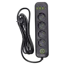 Мережевий фільтр-подовжувач EURO 4 розетки 3 USB 2,8 метра Yiwu HP-5-13MF - мініатюра 9