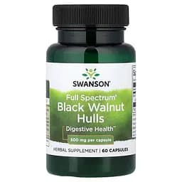 Оболонки чорного горіха Swanson Black Walnut Hulls 500 mg Full Spectrum, 60 капсул