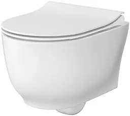 Унитаз подвесной Cersanit Luna CleanOn с сиденьем duraplast Soft Close S701-871, Белый