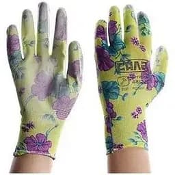 Рукавички Сила Васильки з поліуретановим покриттям р8 садові манжет зелені