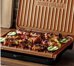 Гриль George Foreman 25811-56 Fit Grill Copper Medium 1630 Вт антипригарне покриття чорний мідь (25811-56) - мініатюра 5