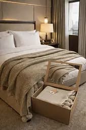 Плед вязаный двухспальный 200х220 см бежевый TC303376190