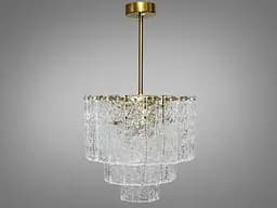 Вишукана люстра підвіс зі скляними елементами на 5 ламп, бронза