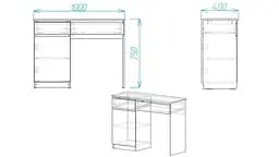 Стіл комп'ютерний Віто Ferrum-decor 750x1000x400 ДСП Дуб Сан-Марино 16 мм (FRD-104819) - мініатюра 4
