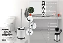 Йоржик для унітазу підлоговий Mixxus Topper-TB0201 white MI7094, Білий матовий - мініатюра 11