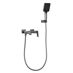 Змішувач для ванни поворотний вилив збройова сталь Frap F3284-9 Графітовий хром