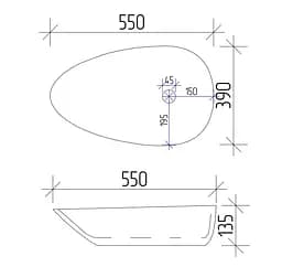 Умивальник VBI Trento 55 white накладний VBI-011900, Білий - мініатюра 7