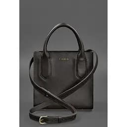 Шкіряна жіноча сумка-кроссбоді темно-кориичнева