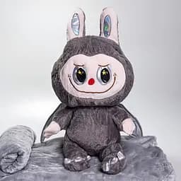 М'яка іграшка-плед та подушка 3 в 1 Labubu Brown Dragon Сірий Colorful Home 520-29G - мініатюра 5
