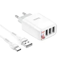 Зарядний пристрій Hoco C93A 3 USB-порти з екраном набір із кабелем Type-C - мініатюра 4