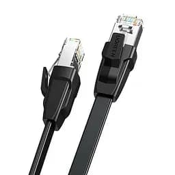 Високошвидкісний інтернет кабель RJ45 Cat8 Ethernet UGREEN плоский Lan мережевий кабель 0.5 м 40 Гбіт/с (10979) - мініатюра 2