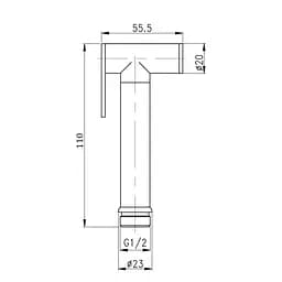 Лійка для гігієнічного душу Qtap Rucni округла QT889910842855OB Black Matt, Чорний матовий - мініатюра 2