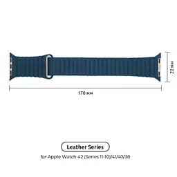 Ремінець ArmorStandart Leather Loop для Apple Watch 42 (Series 11-10)/41/40/38 Blue (ARM51669) - мініатюра 2