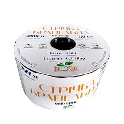 Лента капельная Flora с плоским эмиттером Ø16 мм 30 см 6 мил 1.38 л 3000 м (5076324)