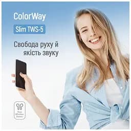 Навушники ColorWay Slim TWS-5 Earbuds Black (CW-TWS5BK) - мініатюра 4