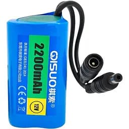 Аккумулятор QiSuo QS12022W литиевый для техники роутера 12V 2.2Ah с элементами Li-ion 18650 DC5.5x2.1