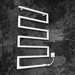 Электрический полотенцесушитель Kosser Зета 900x550 ER тайм. белый ЗЗ03ERW, Белый матовый, Правое