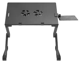 Стіл-підставка для ноутбука 17.3 дюйма з охолодженням OfficePro OPCD-1230 2xfans Black - мініатюра 2
