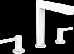 Змішувач Hansgrohe Finoris 160 для умивальника на 3 отвори з донним клапаном push-open Matt White 76034700 Білий матовий