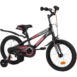 Велосипед дитячий 2-х колісний Corso 16 дюймів чорно-червоний