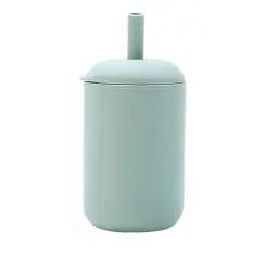 Силиконовая, безопасная детская чашка с соломинкой без содержания бисфенола А, 175 мл, Moody blue