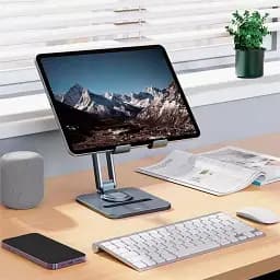 Підставка для ґаджетів Baseus Desktop Biaxial Foldable Metal Stand (for Tablets) B10431801811-00 Grey - мініатюра 4