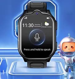 Смарт годинник телефон для дітей Lemfo M15 з AI помічником, GPS навігацією, 4G SIM-картою, прослушкою, кнопкою SOS та IPX7 До 5 днів роботи Чорний - мініатюра 4