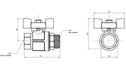 Кран кульовий Icma 3/4" прямий №351 (87351AE11) - мініатюра 3
