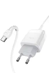 Зарядний пристрій Hoco ЦБ-00265592 C72Q 1USB QC 3A/18W в комплекті з кабелем USB/Type-C білий - мініатюра 3