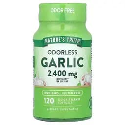 Чеснок Nature's Truth Odorless Garlic без запаха 2400 мг 120 гелевых капсул быстрого высвобождения