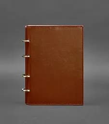 Шкіряний блокнот на кільцях (софт-бук) 9.0 з твердою коричневою обкладинкою