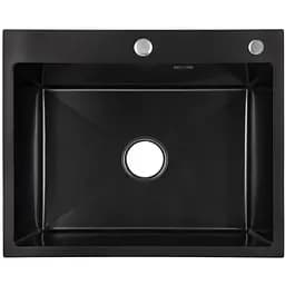 Кухонная мойка встроенная Lidz Handmade H6050HB Decor Black PVD Honeycomb 2,5/0,5 мм LDH6050BDECPVD48371