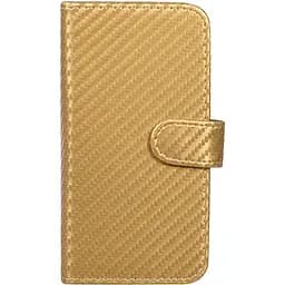 Чохол-книжка Toto Book Carbon Fiber Universal Cover 5.8-6.5" Gold