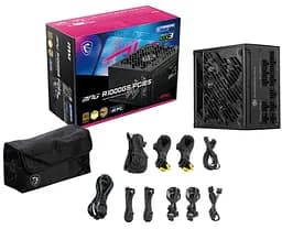 Блок живлення MSI MPG 1000W PCIE5 ATX 3.1 80+ Gold (MPG A1000GS PCIE5) - мініатюра 5