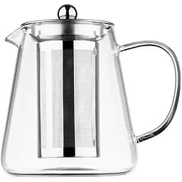 Заварник Ardesto Gemini Milano 950 мл боросилікатне скло нержавіюча сталь прозорий