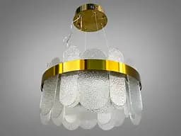 Підвісна люстра Diasha 803/400SGD кругла LED-модель із золотим ободом, потужність 77 Вт, діаметр 38 см - мініатюра 4