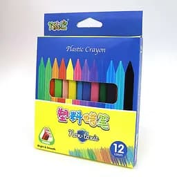 Мел восковой пластиковый Crayons, 12 цветов