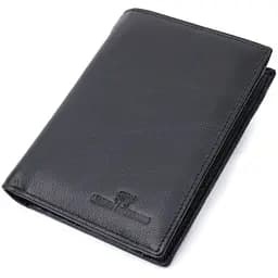 Вертикальне чоловіче портмоне з натуральної шкіри ST Leather 22733 чорне