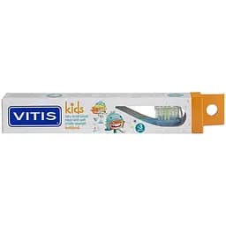 Щітка зубна Vitis Kids + Vitis Kids пробник зубного гелю 8 мл синя
