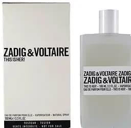 Оригинал Zadig & Voltaire This is her 100 мл ТЕСТЕР парфюмированная вода