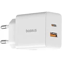 Зарядний пристрій Baseus 30W Cube Fast Charger 2 виходи C + U білий (P10111404213-00)