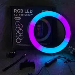 Селфі-лампа LED кільцева 26 см Voltronic MJ26 RGB + штатив - мініатюра 8