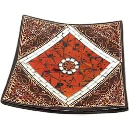 Блюдо теракотове з мозаїкою 19х19х4 см